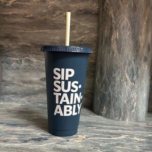 Starbucks reusable cup with straw